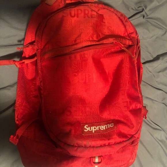 Red supreme backpack